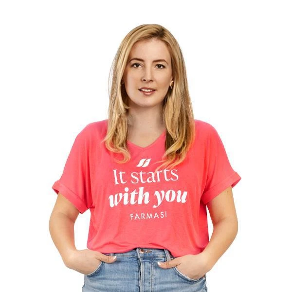 Playera Coral Manga Corta Farmasi (L)