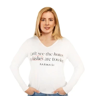 image of Playera Blanca Manga Larga Farmasi (S)